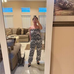 Bebe Monochrome Zigzag Jumpsuit